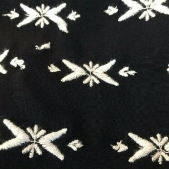 LOFT Black Embroidered Criss Cross Strappy Lined Camisole Top Medium - Picture 8 of 9